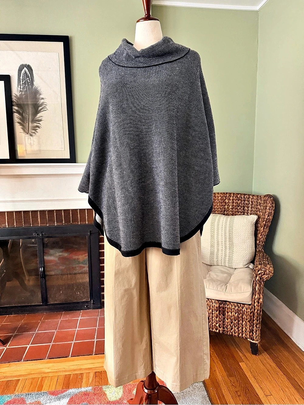 Adrienne Vittadini Merino Wool Blend Funnel Neck Sweater Tunic 2X/3X